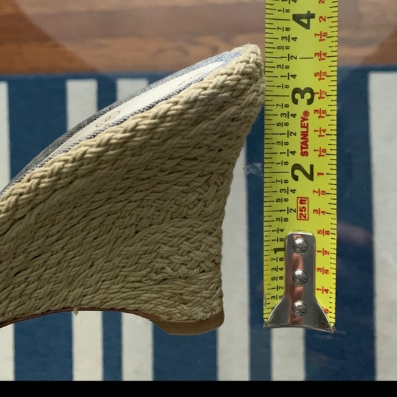 CHANEL Wedge Espadrille Sandals Size 38.5 - Picture 8 of 8
